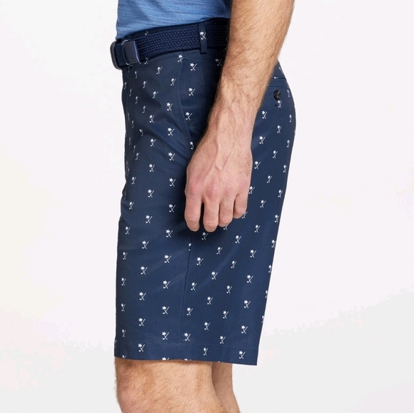 Walter Hagen New Perfect 11 Flat Front Palm Navy Blue Golf Shorts Mens SZ 30 - Picture 12 of 13